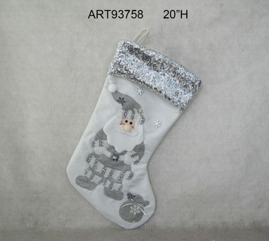 20in Sliver Christmas Stocking